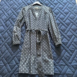 Boden Black and White Patterned Dress